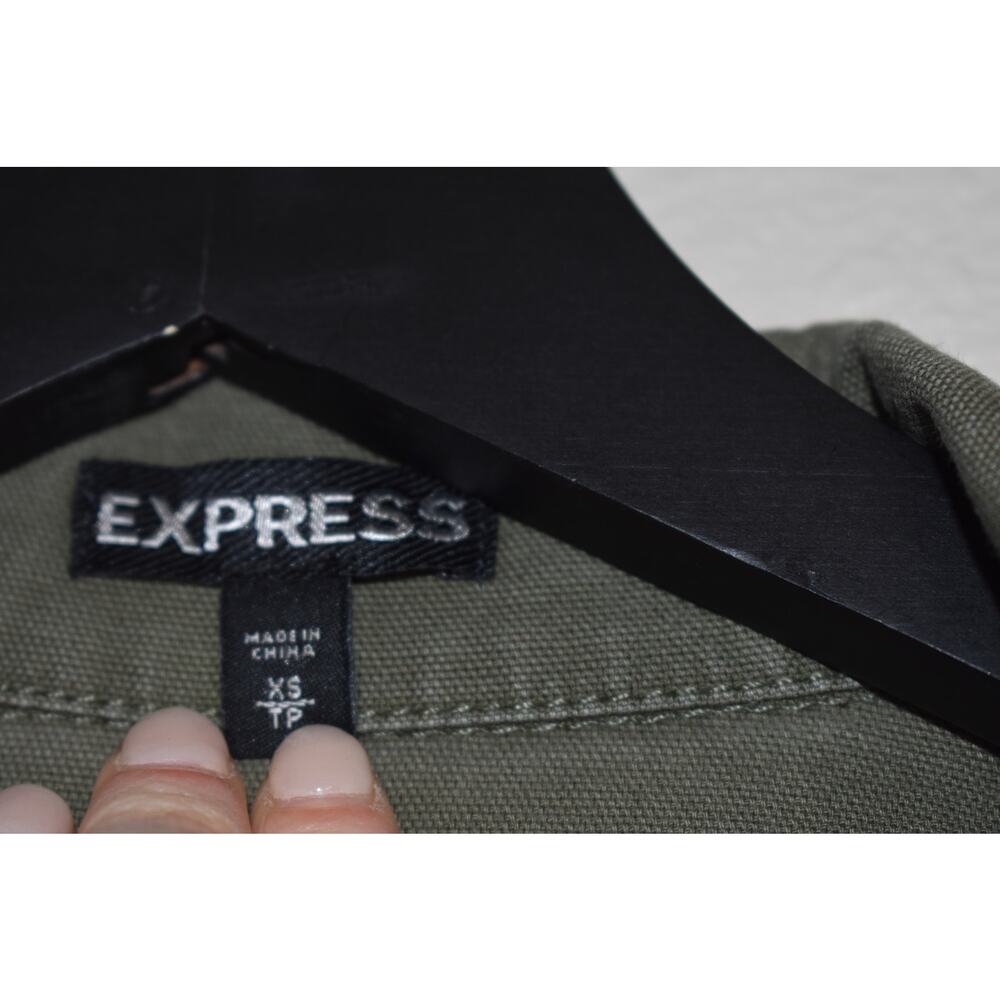 Express Green Button/Zip Utility Jacket Size Xs - image 3